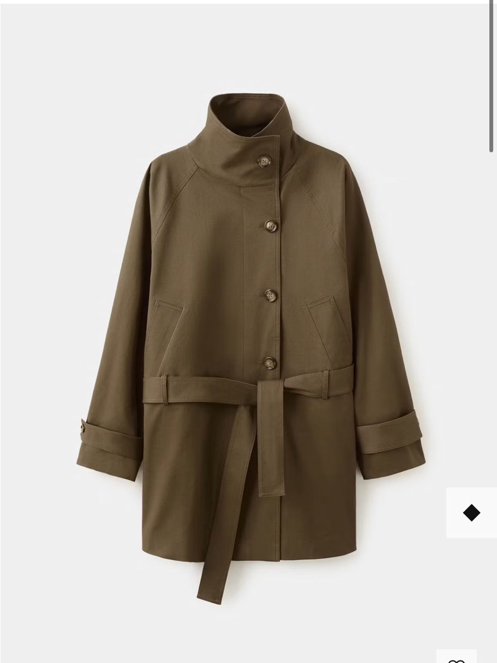 Mango funnel neck belted trench coat - medium brown - XS - never worn